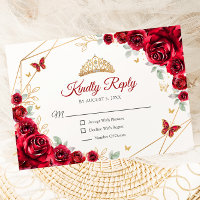 Quinceanera Floral Or Rouge Réponse
