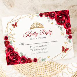 Quinceanera Floral Or Rouge Réponse