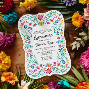 Quinceanera florale colorée Invitation