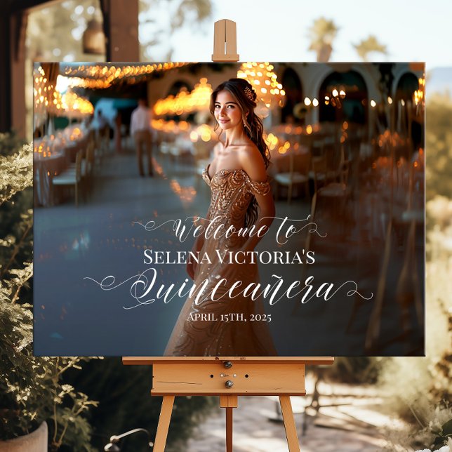 Quinceanera Foto Empfang durch elegante Kalligraph Poster (Von Creator hochgeladen)