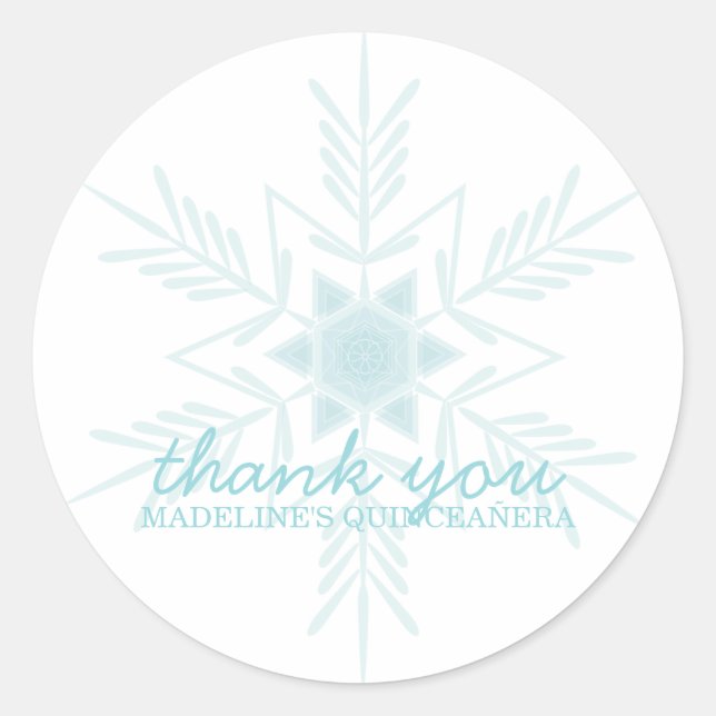 QUINCEAÑERA Frozen WINTER WONDERLAND Gefallen Runder Aufkleber (Vorderseite)