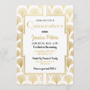 Quinceanera Geburtstags-Party Gatsby Einladung