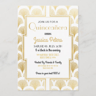 Quinceanera Geburtstags-Party Gatsby Einladung