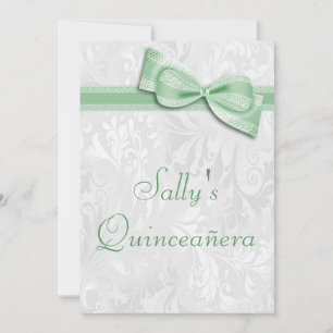 Quinceañera Geburtstagsparty Damask und Imitate Bo Einladung