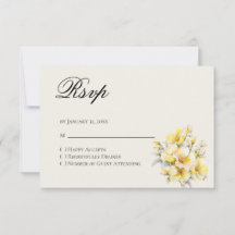 Quinceanera-Gelb-Gold-Antwort-RSVP-Karte