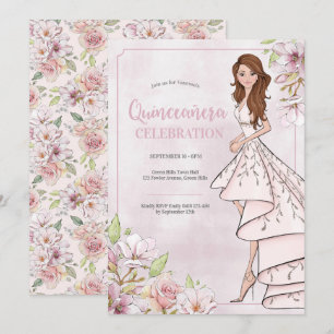 Quinceañera Glamour Girl Birthday Einladung