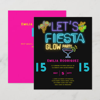 QUINCEAÑERA Glow Party Invitación Fiesta de Neón