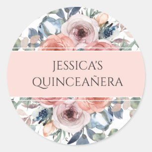 Quinceañera, Glückliche Florale Umschlag-Siegel/Gu Runder Aufkleber