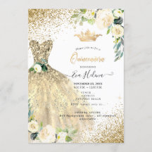 Quinceañera, Gold Glitzer Gosscreme-Rose