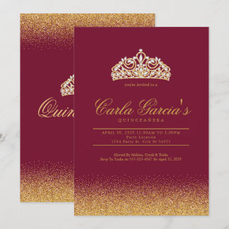 Quinceanera Gold & Sparling Einladungen