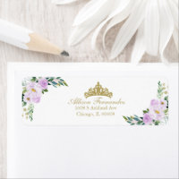 Quinceanera Gold Tiara Lila Lilac