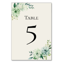 Quinceanera-grüne florale Tischnummernkarte Tischnummer