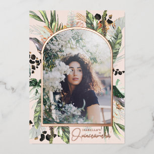 Quinceañera Grünpflanzen & Terrakotta-Dschungel Folieneinladung