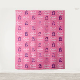 Quinceanera Hintergrund Schritt und Wiederholung Wandteppich