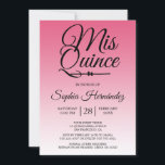 Quinceañera Hot Pink 15. Geburtstag Einladung<br><div class="desc">Ein modernes Hot-Rosa-Combre-Design Quinceañera 15 Geburtstagseinladung enthält den Text "Mis Quince" in schwarz chic handgeschriebenen Skript-Kalligrafie. Perfekte 15. Geburtstagsfeier für eine stilvolle Quinceañera,  perfekt für sie,  die Modeerscheinung,  die moderne Liebe und Stil. Exklusiv für Sie entworfen von Happy Dolphin Studio.</div>