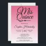 Quinceañera Hot Pink 15. Geburtstag Einladung<br><div class="desc">Ein modernes Hot-Rosa-Combre-Design Quinceañera 15 Geburtstagseinladung enthält den Text "Mis Quince" in schwarz chic handgeschriebenen Skript-Kalligrafie. Perfekte 15. Geburtstagsfeier für eine stilvolle Quinceañera,  perfekt für sie,  die Modeerscheinung,  die moderne Liebe und Stil. Exklusiv für Sie entworfen von Happy Dolphin Studio.</div>