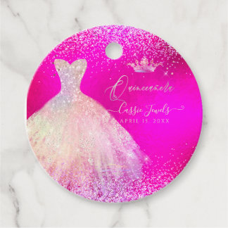 Quinceanera Hot Pink+Blush Sparkleider Princess Geschenkanhänger
