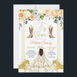 Quinceañera Invit Western Einladung<br><div class="desc">Spanischer White Gold Western Boots Quinceañera Einladung Mis Quince Años,  15. Geburtstag, </div>