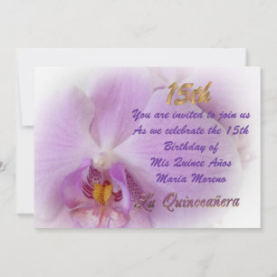 Quinceanera invitation 15e Anniversaire orchidée