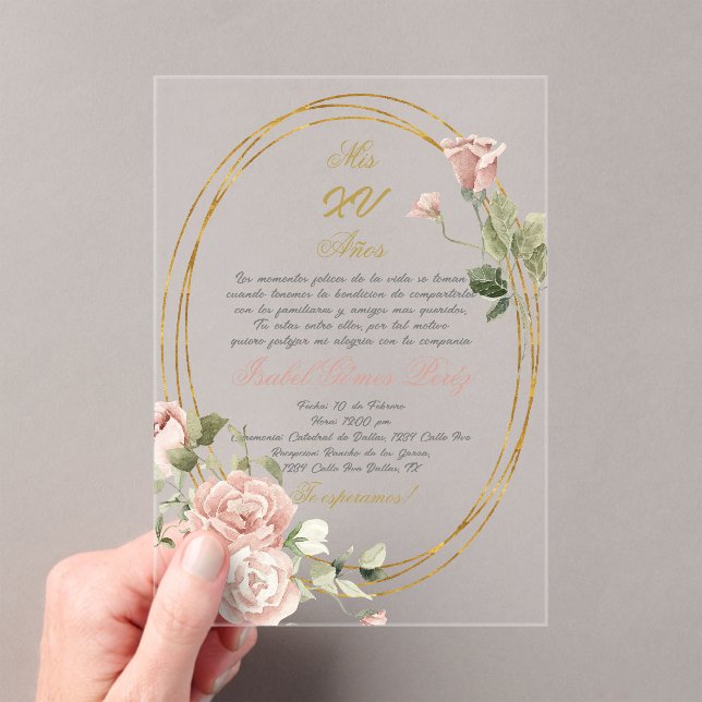 Quinceanera invitation en espagnol (In situ (ordinateur de poche))