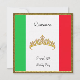 Quinceanera Invitation Mexique Drapeau