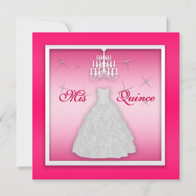 Quinceanera Invitation rose-chaud (Devant)