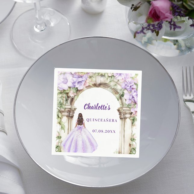 Quinceanera Lavendel Blumenbogen Kleid Serviette (Von Creator hochgeladen)