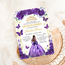 Quinceañera Lila Blumenprinzessin Butterfliegen