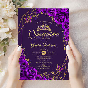 Quinceanera Lila Einladung