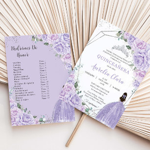 Quinceañera Lila Flieder Blumen 15 Años Padrinos Einladung