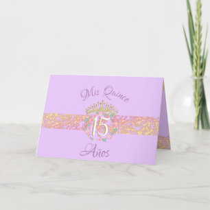Quinceanera Lila Flieder Elegant Spanisch Einladung