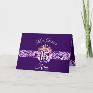 Quinceanera Lila Lilac Elegantes Spanisch Einladung