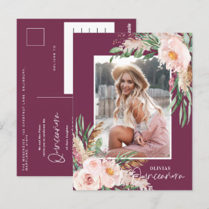 Quinceañera lila mädchenhaften Foto Geburtstag Postkarte