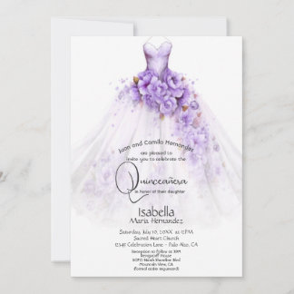 Quinceañera | Lila Rose Blumenguss Einladung