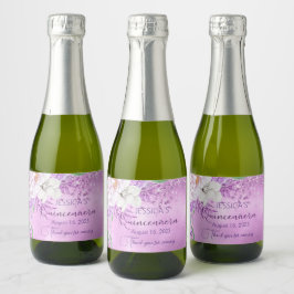 Quinceanera lilac lila Mini-Sparkling Weinkennzeic