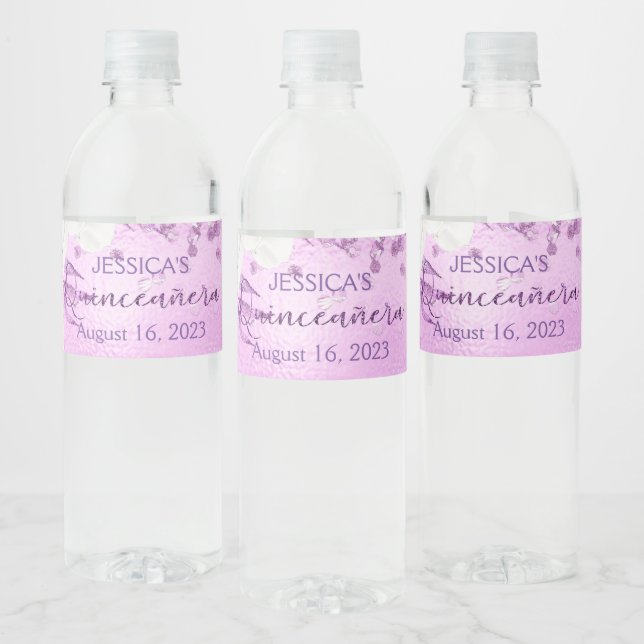 Quinceanera lilac lila Mini-Wasserzeichen (Flaschen)