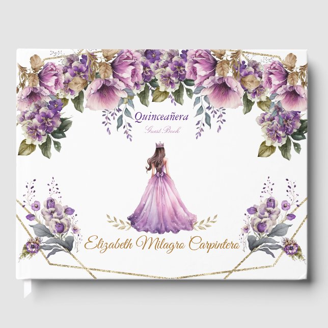 Quinceañera livre d'hôtes Lilac (Recto)