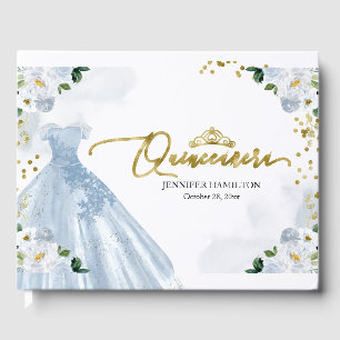 Quinceanera Livre d'hôtes Robe bleue Floral