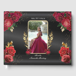 Quinceañera livre d'hôtes Roses rouges Arrière - p
