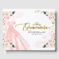 Quinceanera Livre d'invité Blush Dress Floral