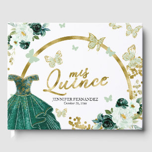 Quinceanera Livre d'invité Robe à papillon bleu