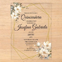 Quinceanera Magnolia Acryleinladungen
