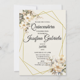 Quinceañera Magnolias in bloom Invitation Einladung