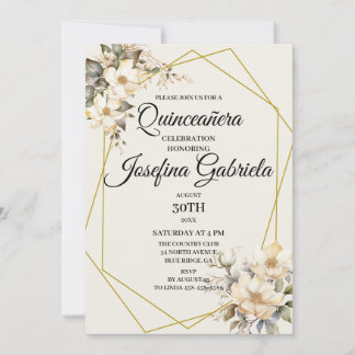 Quinceañera Magnolias in bloom Invitation Einladung
