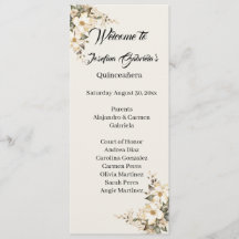 Quinceanera Magnolie doppelseitige Programmkarte 