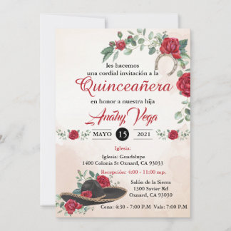 QUINCEANERA Mariachi Charra Rustic Charro Mexicana Einladung