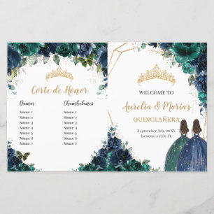 Quinceañera Marine Emerald Floral Budget Programme