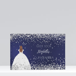 Quinceanera Marinekleid Glitzer Gästebuch