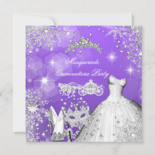 Quinceanera-Maskenball Magische Prinzessinnen-Kuts Einladung