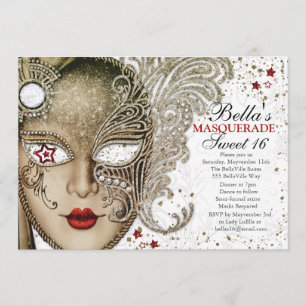 Quinceanera Masquerade Anniversaire Invitations